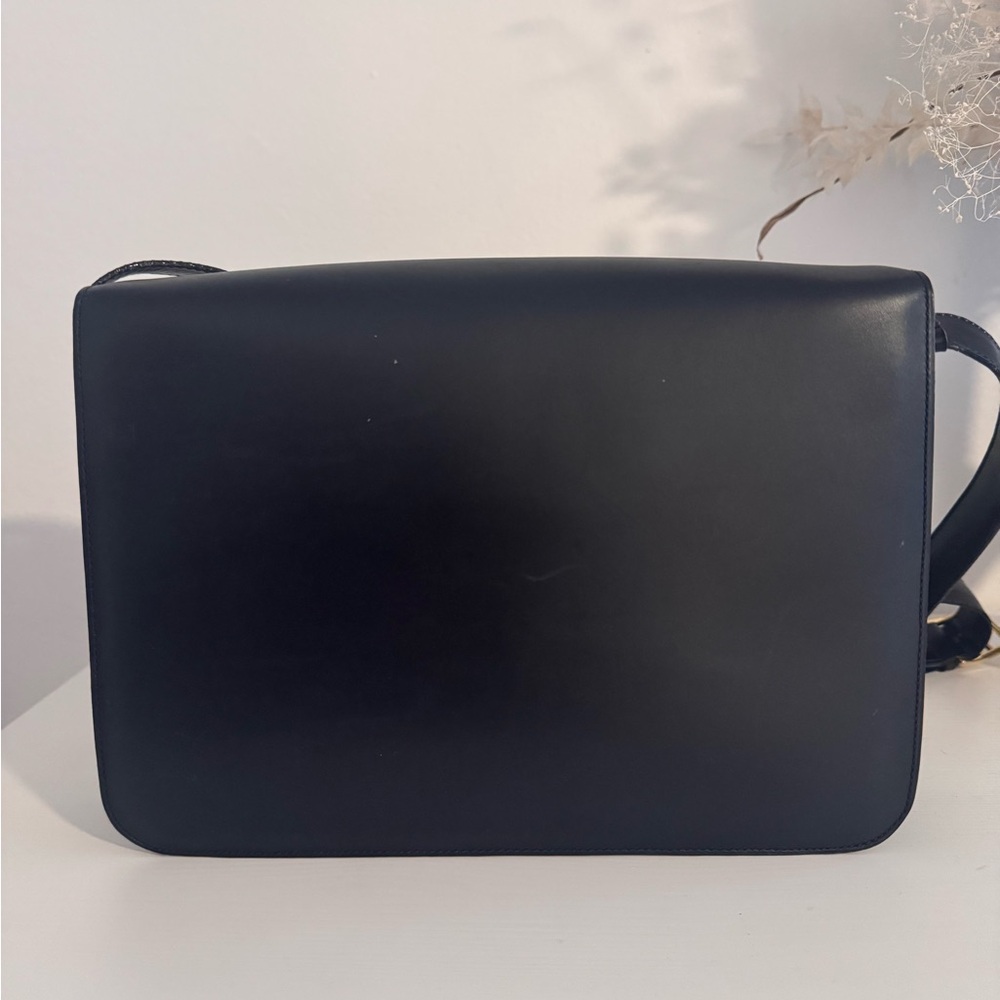 Vintage Celine Satchel/Shoulder Bag in Dark Navy Blue - Picture 5 of 13